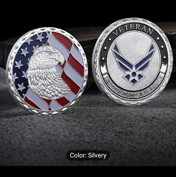 Silvery Eagle Air Force Veteran Honor Medal Hobo Coin..NWT - Picture 5 of 5